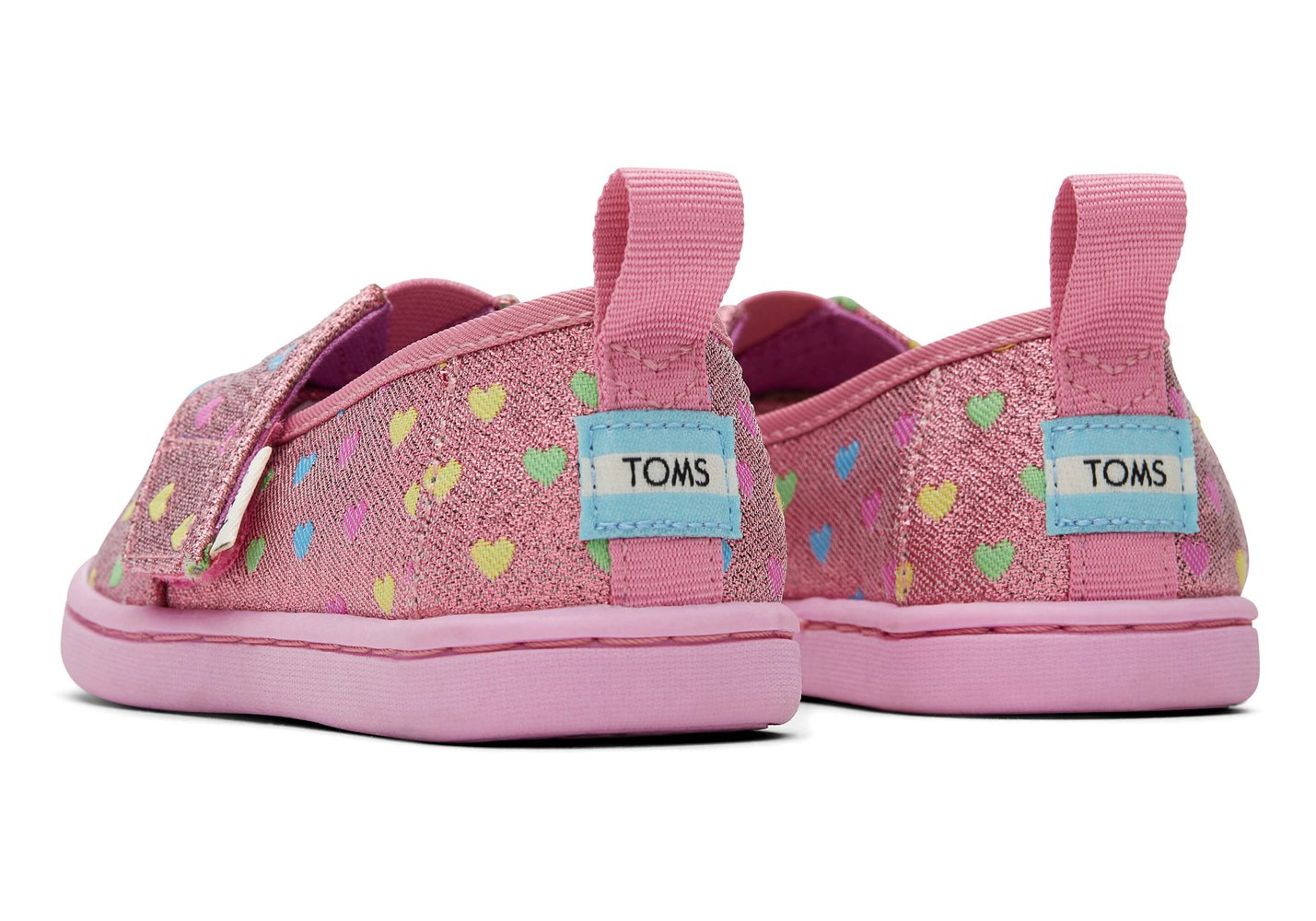 Toms Espadryle Dziecięce Różowe - Alpargata Tiny Hearts - 81CRNDFUW